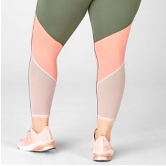 FABLETICS Zone Powerhold plus high waisted color block mesh 7/8 workout tights - Picture 4 of 7